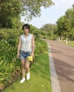 Asian girl outdoors